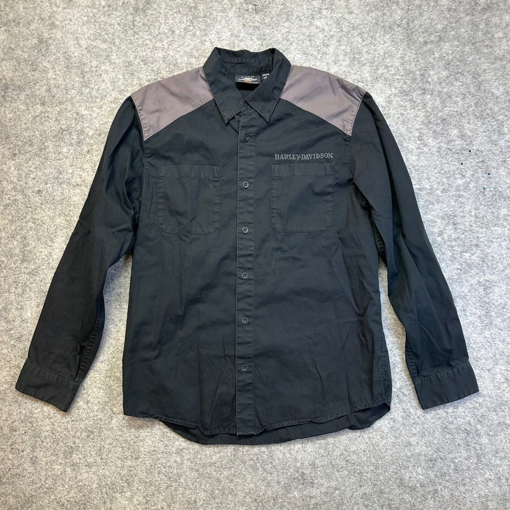 Harley-Davidson Willie G Skull Operative Riding Shirt Jacket Men Sz L Gray Black